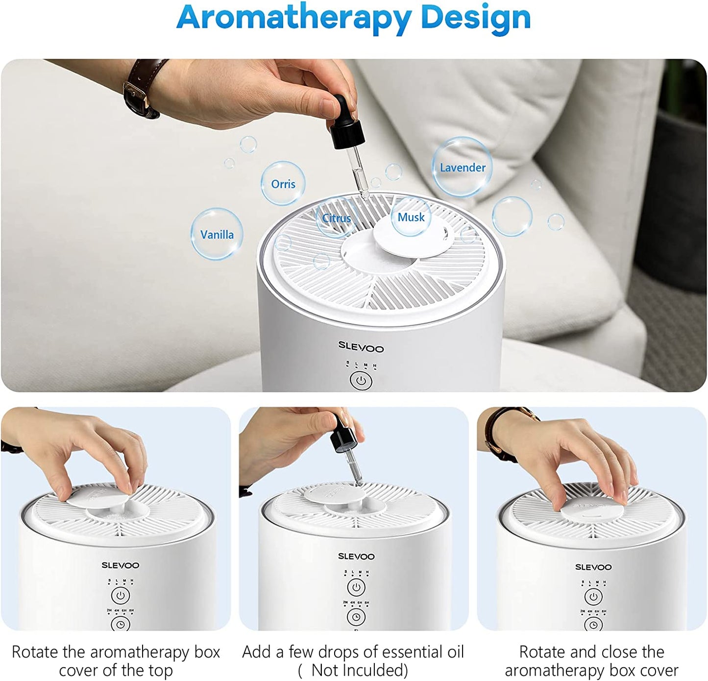 Slevoo BS-03 Pro Air Purifiers for Home Bedroom, H13 True HEPA Filter